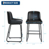 Bar Stools Set of 3/4 PU Leather 24 Inch Height Bar Chairs With Backrest