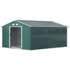13 x 11ft Garden Shed Storage with Foundation Kit and Vents, Green