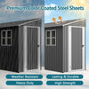 4x10ft Lean To Garden Shed Metal Storage Tool House Pent Roof Grey