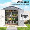 8 x 6ft Garden Shed Storage w/ Foundation Kit, Vents, Grey