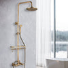 Antique Brass Shower Faucet 8” Rainfall Shower Set Shower Tap System Waterfall