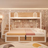 Children's Bunk Bed w/ Storage Stairs & Double Hydraulic Storage Lower Bed White