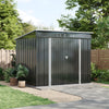 Metal Garden Shed 8 x 6ft Garden Storage Sheds Summerhouse With 2 Doors & Floor