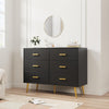 6 Drawer Dresser Modern Wooden Dresser with Gold Handle Chest of Drawers Storage