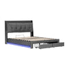 Ottoman Storage Bed Frame with Hydraulic and Drawers 5 ft King Upholstered Bed