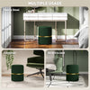 Round Pouffe, Storage Footstool with Cushioned Top, Dark Green