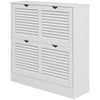 Slim Shoe Storage Cabinet with 2 Flip Drawers for Entryway, White