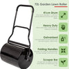 Lawn Roller Garden Grass Roller Heavy Duty Steel Water Fill Drum Push Handle 72L