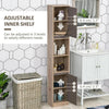 Tall Bathroom Cabinet, Oak Wood Effect Bathroom Tallboy Storage Unit,