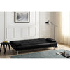 3 Seater Sofa Bed Faux Leather Or Fabric Chrome Metal Legs Sofabed Clic Clac