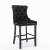 Luxury Grey/BEIGE/BLACK Velvet Bar Stools Kitchen Breakfast Barstools Set of 2 4