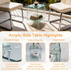 Acrylic Side Table Acrylic End Table Decorative Bathroom Bedroom with Sleek Edge