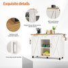 Kitchen Island, Mobile Kitchen Trolley Cart Rolling Sideboard Storage Unit White