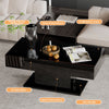 High Gloss Coffee Table with LED Light Living Room Cocktail Sofa Center Table