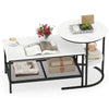 Small Round End Table & Rectangular Coffee Table Set