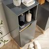 Bathroom Floor Cabinet Grey 3 Storage Shelves Vanity Organiser Furniture