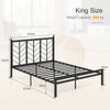 King Size Heavy-Duty Metal Frame Modern Bed Frame w/Under-bed Storage
