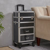 Rolling Makeup Train Case 4 in 1 Cosmetic Trolley Case on Wheels Beauty Storage