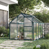 Polycarbonate Walk-In Garden Greenhouse Aluminum Frame w/ Slide Door 6 x 10ft
