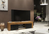 130cm TV Unit Oak Matt Body | Black Matt Doors Cabinet | Modern Storage Unit