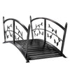 1.2M Metal Garden Bridge with Safety Railings, Outdoor Pond Bridge