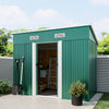 4x8 FT Flat Roof Steel Storage Shed, Pre-drilled Steel Panels, Outdoor Tool Shed