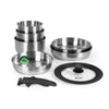 Russell Hobbs 6Pc Pan Set – 20/24/28cm Frying, 18/18/20cm Sauce, Clip-On Handle