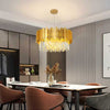 Gold Crystal Chandelier Modern Flush Mount Ceiling Light Fixture Luxury Lighting