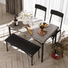 Gray Dining Table Set for 4 with Bench & 2 Upholstered Chairs,Kitchen Table Set