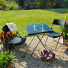Garden Gear Folding Bistro Set Rattan Effect 2-Seater Table Outdoor Weatherproof