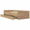 Bed Frame with Drawer Artisan Oak 100 x 200 cm Solid Pine Wood