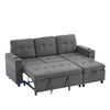 Sofa Bed Pull Out Sectional Couch Bed Convertible Settee with Storage, Grey