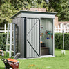 5x3ft Metal Galvanized Garden Shed Waterproof Outdoor Tools Storage Small House