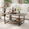 40''Coffee Table with Storage Shelf,Rustic Farmhouse Sofa Table for Small Spaces