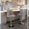 Velvet Swivel Bar Stools Set of 2 Swivel Kitchen Barstools Bar Chairs Grey Black