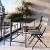 Black Aluminium Space-Saving Balcony Bistro Set with Folding Chairs & Pla FTR216
