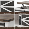 Lift Top Coffee Table with Sliding Barn Door Hidden Storage Lifting Table Top