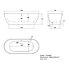 Freestanding Double Ended Bath - Lisbon - 1400mm 1545mm 1645mm & 1800mm Sizes