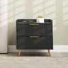 Bedside Table with 2 Drawers for Bedroom, Living Room, Black