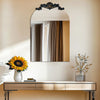 60x90cm Arched Wall Mirror Vintage Wood Bathroom HD Vanity Mirror Over Fireplace
