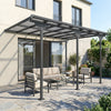 Outdoor Patio Wall-mounted 4.35 x 3(m) Gazebo Pergola, Aluminum Post, PC Roof
