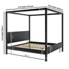 Super King Four Poster Bed Frame in Black - Victoria VCT008