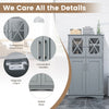 Storage Cabinet Linen Storage Cabinet with Doors-Grey Bathroom