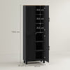 Modern Kitchen Cupboard Storage Cabinet with 6 Shelves, Black