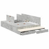 Storage Bed Frame Concrete Grey 150 cm Engineered Wood