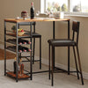3 PCS Dining Table Set 2 Upholstered Chairs with Storage Shelves for Space