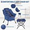 Comfy Lazy Chair with Footstool Relax Lounge Chair Accent Armchair Sofa Chair