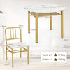 5 Piece Dining Table Set Round Kitchen Table & 4 Chairs-White