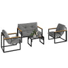 Garden Furniture Set 4 Seater Indoor Outdoor Conservatory Light Grey