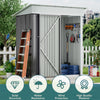 5x3ft Metal Galvanized Garden Shed Waterproof Outdoor Tools Storage Small House